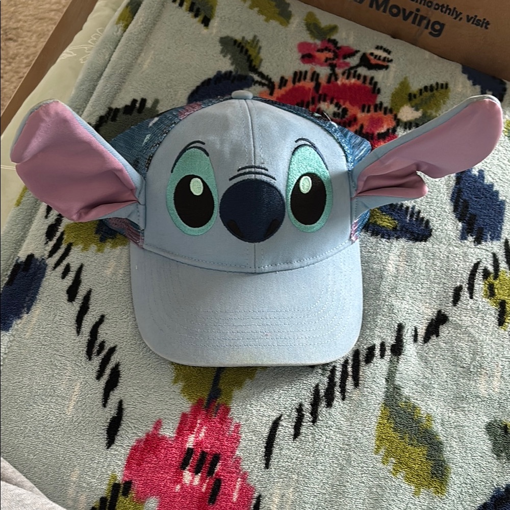 Blue Stitch Cap with Ears